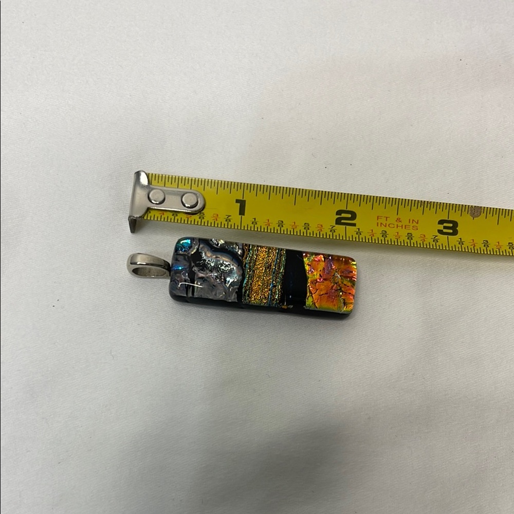 Multicolor Rectangular Pendant EUC - Picture 3 of 3